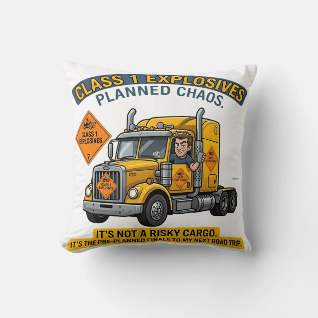 Coussin Cadeau pour camionneur de classe 1 explosifs | ADR (Recto)