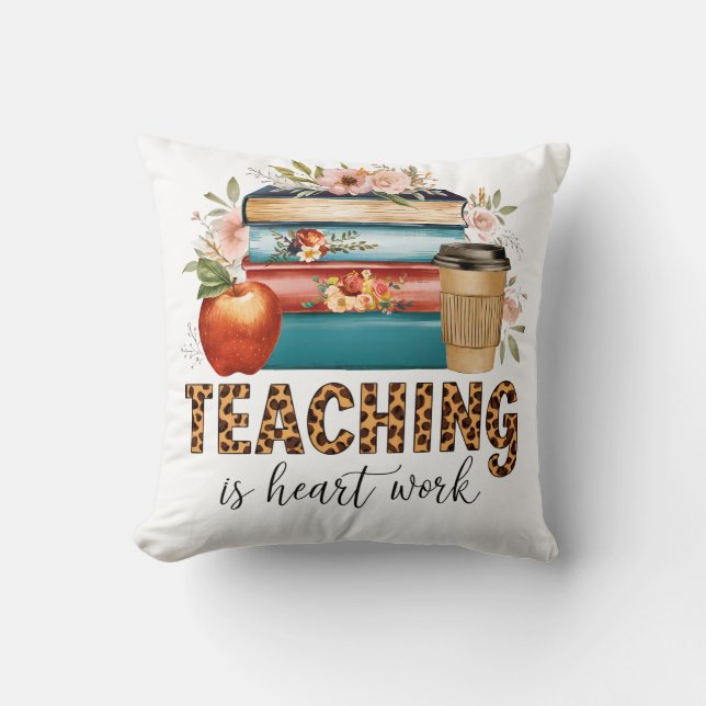 Coussin Cadeau pour Enseignant | Enseigner est une Affaire (Recto)