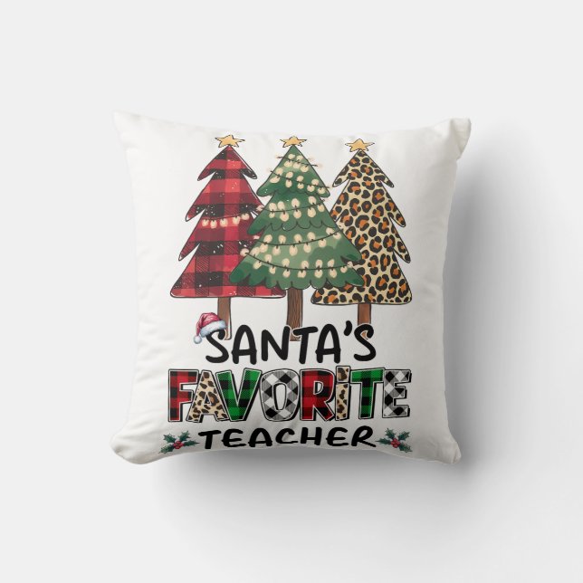 Coussin Cadeau pour Enseignant | L'enseignant préféré du P (Recto)