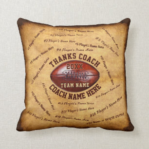 Coussin Cadeau pour l'entraîneur de football personnalisé