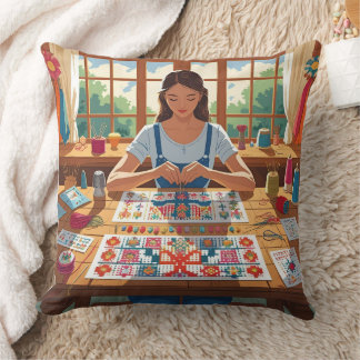 Coussin Cadeau pour les amateurs de point de croix-Manger.