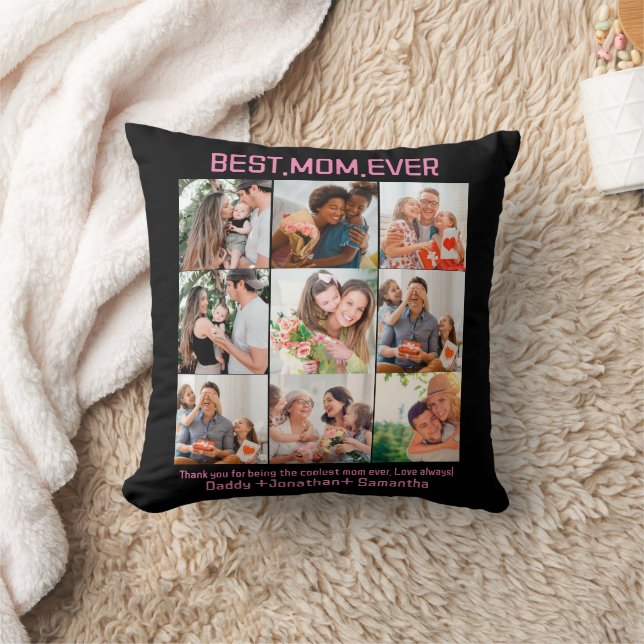 Coussin Cadeau Pour Meilleure Maman Toujours Famille Photo (Couverture)