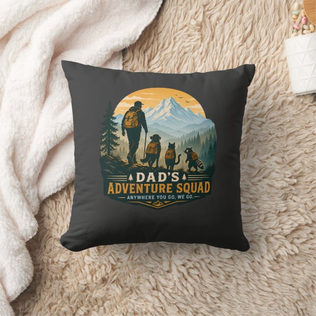 Coussin Cadeau Rétro Équipe d'Aventure de Papa pour la Ran (Couverture)