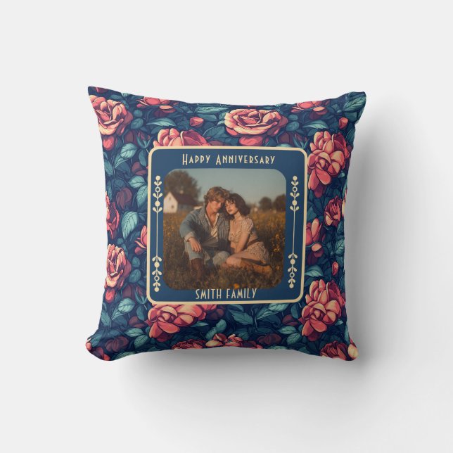 Coussin Cadeau sentimental tendance pour 50 ans de mariage (Recto)
