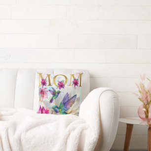 Coussin Cadeau vibrant de colibri pour maman