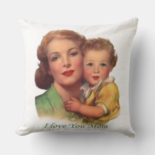 Coussin Cadeau Vintage adorable pour la fête des mères