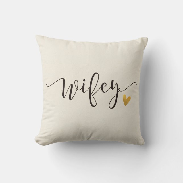 Coussin Cadeau Wifey, Hubby et Wifey Mariage (Recto)