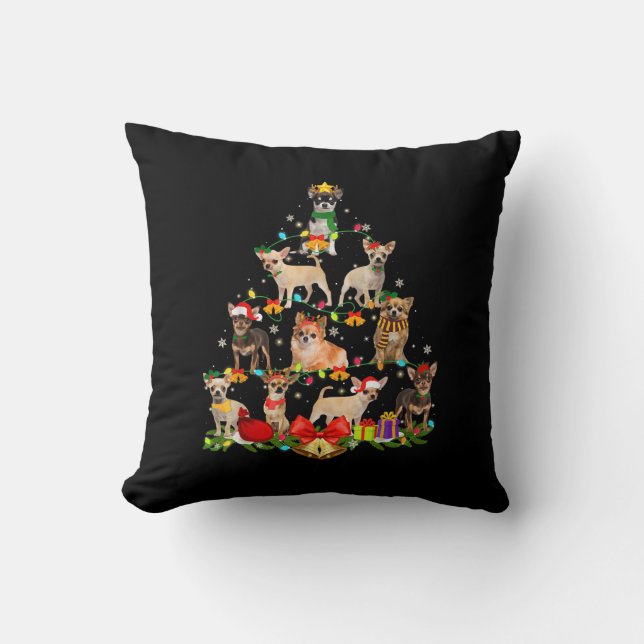 Coussin Cadeaux Amoureux de les chiens Chihuahua Arbre Lum (Recto)