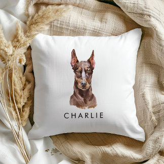 Coussin Cadeaux Amoureux de les chiens Doberman personnali