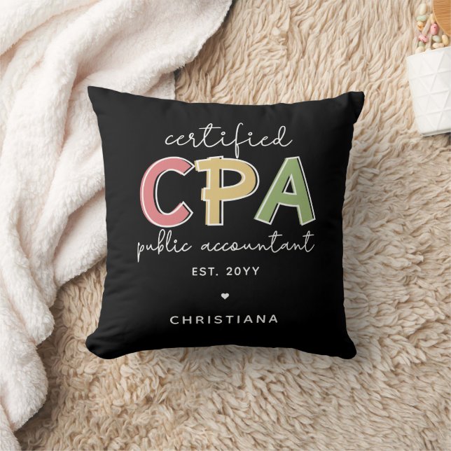 Coussin Cadeaux comptables publics certifiés CPA personnal (Couverture)