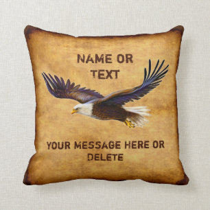 Coussin Cadeaux d'aigle à look Vintage pour lui
