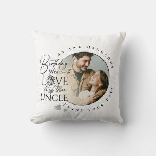 Coussin Cadeaux d'anniversaire pour oncle minimaliste