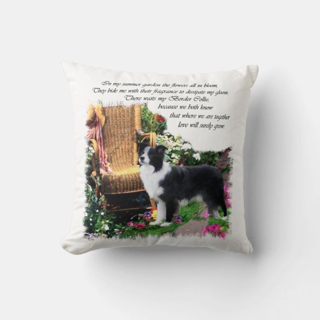 Coussin Cadeaux d'art Collie Frontière (Recto)