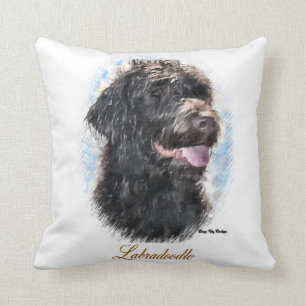 Coussin Cadeaux d'art d'amants de Labradoodle