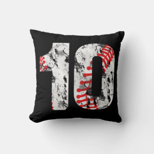 Coussin Cadeaux de 10 ans Numéro 10 Baseball 10e anniversa