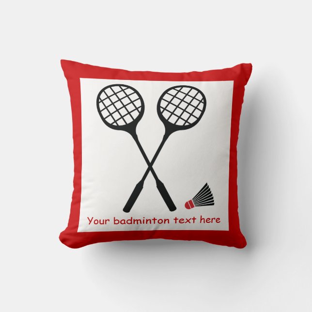 Coussin Cadeaux de badminton, raquette et billetterie pers (Recto)