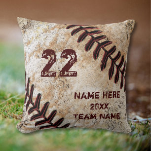 Coussin Cadeaux de baseball personnalisés Grunge pour les