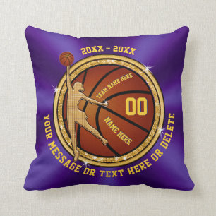 Coussin Cadeaux de basket-ball personnalisés par or