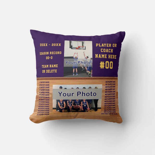 Coussin Cadeaux de basket-ball personnalisés pour les joue (Recto)