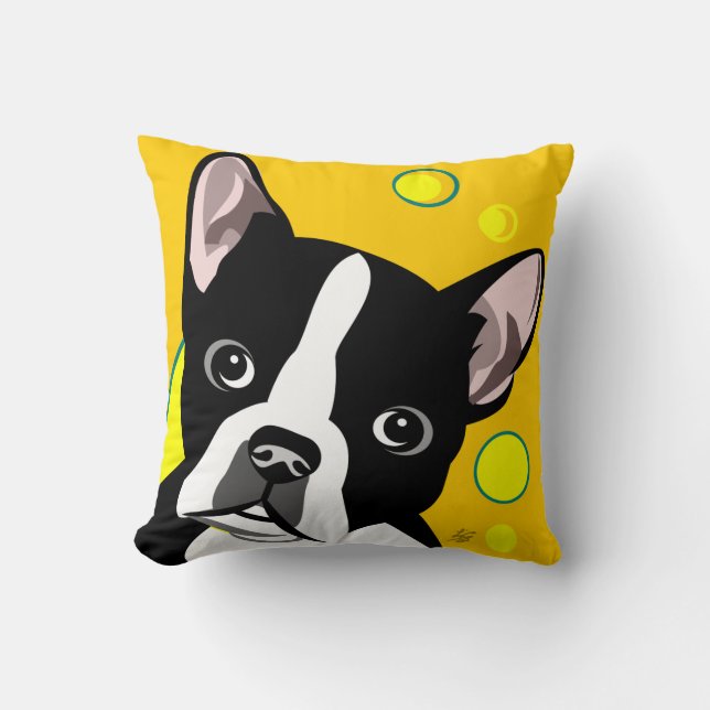 Coussin Cadeaux de Boston Terrier (Recto)