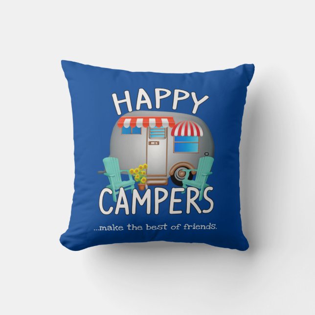 Coussin Cadeaux de camping|Happy Camper (Recto)