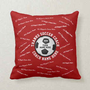 Coussin Cadeaux de coach de soccer personnalisés, TOUS LE