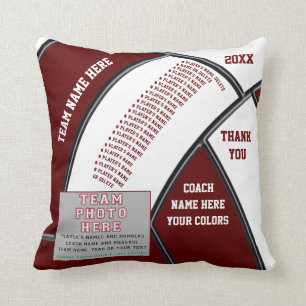 Coussin Cadeaux De Coach De Volley-Ball Blanc Personnalisé