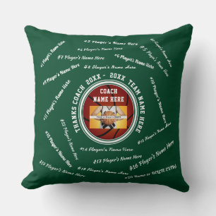 Coussin Cadeaux de l'entraîneur de basket-ball Photo Vert