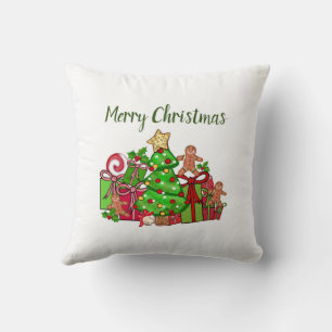 Coussin Cadeaux de Noël autour de l'arbre