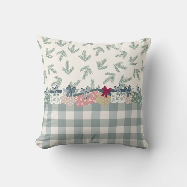 Coussin Cadeaux de Noël Pine de Noël Vert Cuisine (Recto)