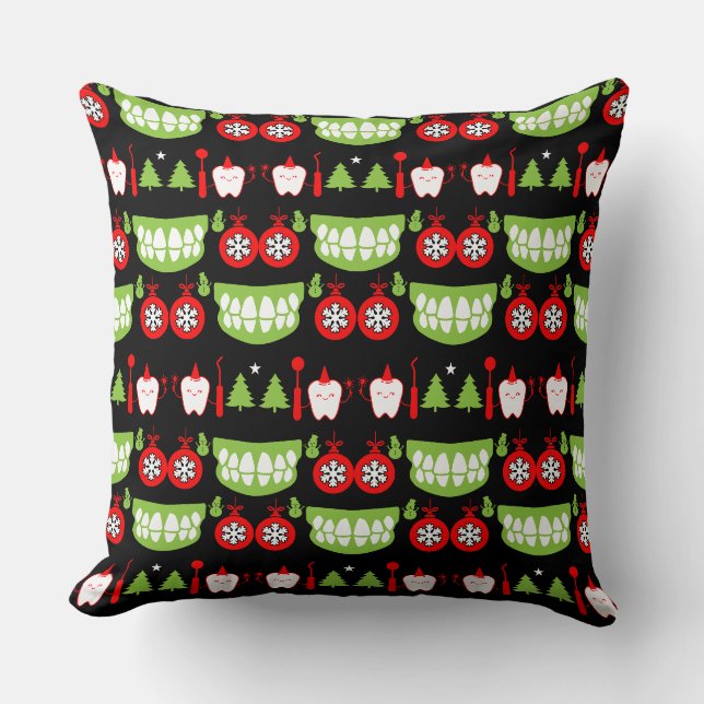 Coussin Cadeaux de Noël pour dentiste (Recto)