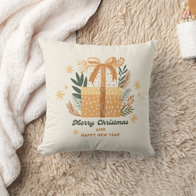 Coussin Cadeaux de Noël tendance Rétro Aquarelle (Couverture)