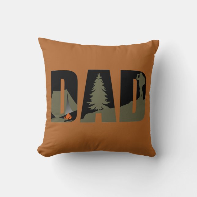 Coussin Cadeaux de papa campeur (Recto)