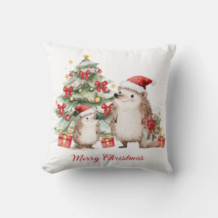 Coussin Cadeaux de sapin de Noël de hérisson pour enfants