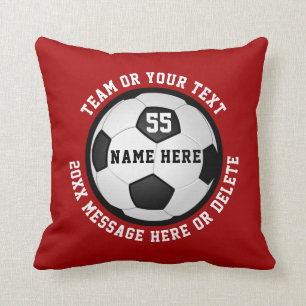 Coussin Cadeaux de soccer personnalisés pour les aînés 