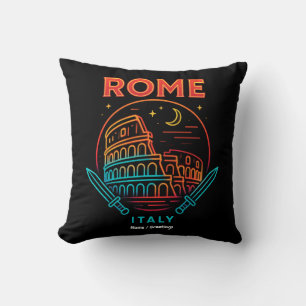 Coussin Cadeaux de Souvenirs Vintage Roma Italia Colosseum