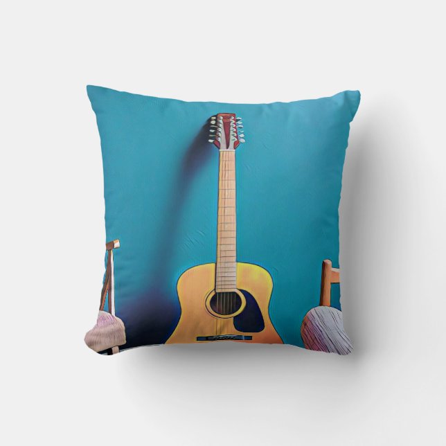 Coussin Cadeaux guitaristes (Recto)