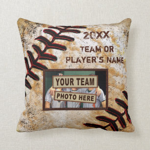 Coussin Cadeaux nocturnes seniors de baseball, photo et te