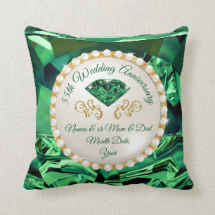 Coussin Cadeaux personnalisés, 55e anniversaire de Mariage