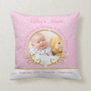 Coussin Cadeaux personnalisés avec informations sur la na