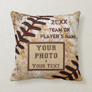 Coussin Cadeaux personnalisés d'équipe de baseball PHOTO D