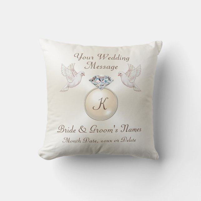 Coussin Cadeaux personnalisés, Inséparables, Mariage (Recto)