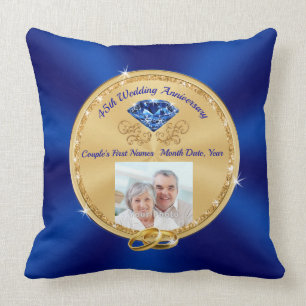 Coussin Cadeaux personnalisés pour le 45e anniversaire de