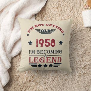 Coussin Cadeaux personnalisés vintages 65e anniversaire