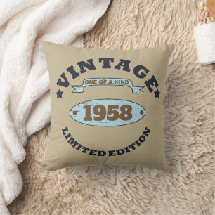 Coussin Cadeaux personnalisés vintages 65e anniversaire