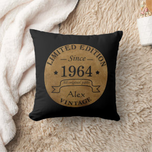Coussin Cadeaux personnalisés vintages de 60e anniversaire