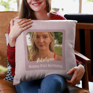 Coussin Cadeaux photo personnalisés pour les femmes de 21