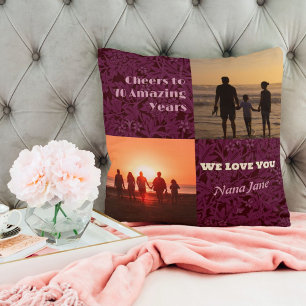 Coussin Cadeaux photos personnalisés pour une femme de 70