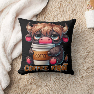 Coussin Cadeaux pour amateurs de café en premier 