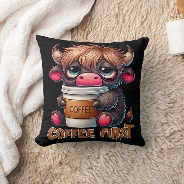 Coussin Cadeaux pour amateurs de café en premier  (Couverture)